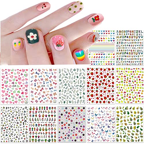 12 Blatt Nagelsticker Süß Kinder Nagelaufkleber...